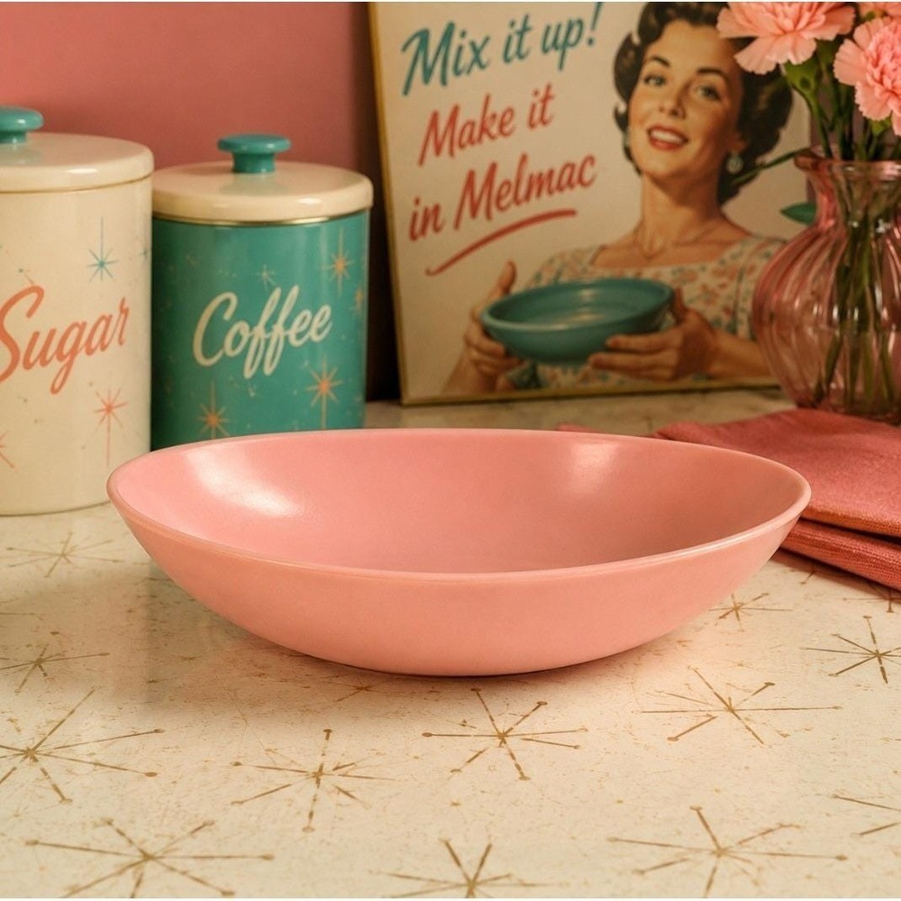 Melmac USA Pink Vintage 9.5"x 5.5" Oval Bowl 2" Deep Melamine